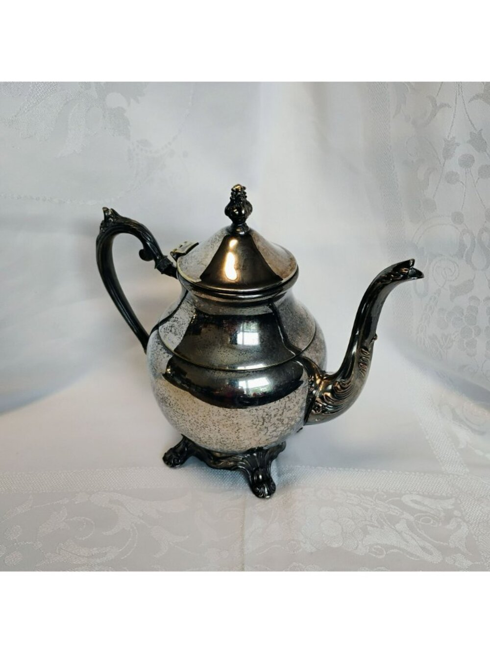 Vintage FB Rogers Silver Co. Silverplate Coffee Tea Pot, Ornate Victorian Design - Picture 3 of 11
